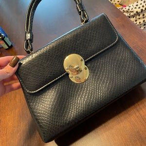 DOVER Vintage Black Snakeskin handbag
